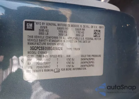 2011 Chevrolet Silverado 1500 Lt from USA, damaged, VIN 3GCPCSE09BG404424